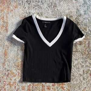 Color block knit crop top